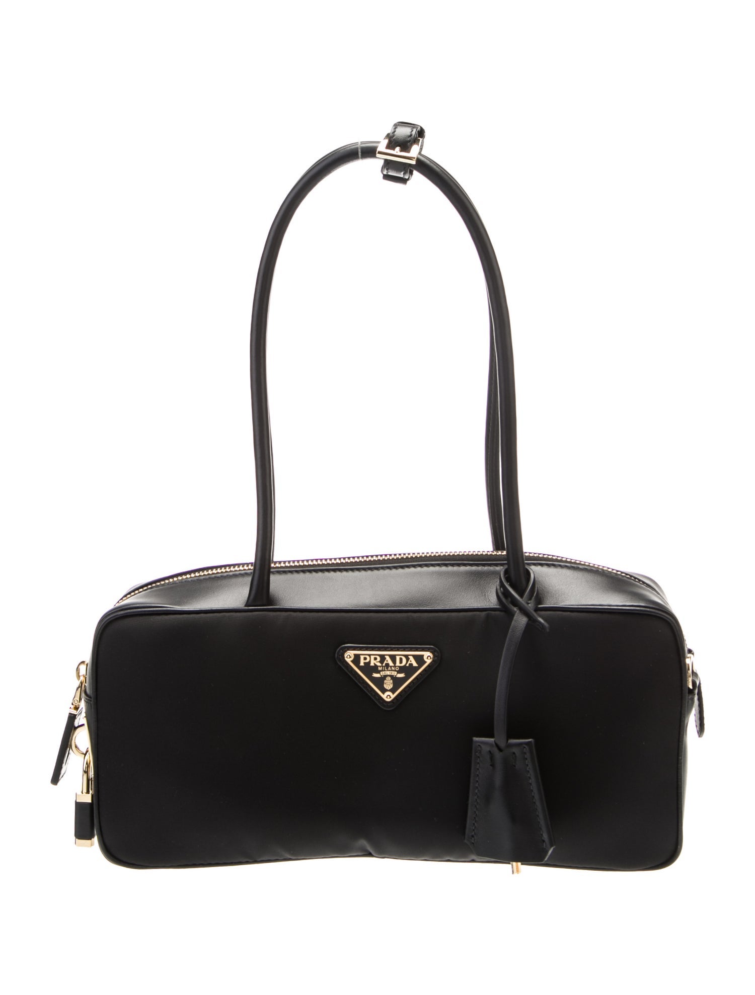 Prada Enameled Metal Triangle Shoulder Bag 2024