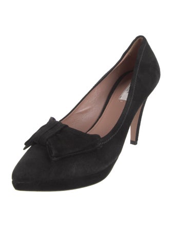 Prada Suede Bow Accents Pumps