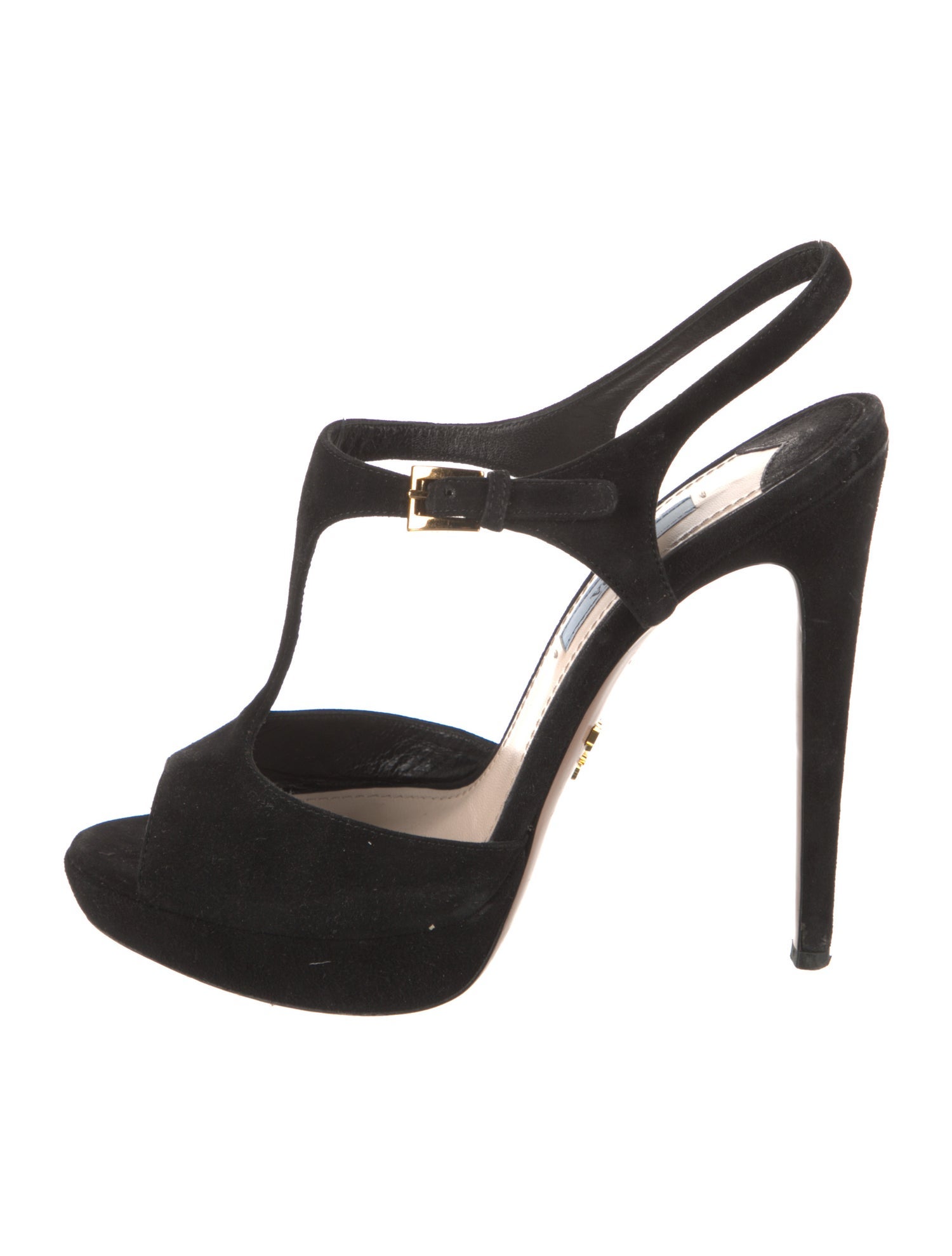 Prada Suede T-Strap Sandals