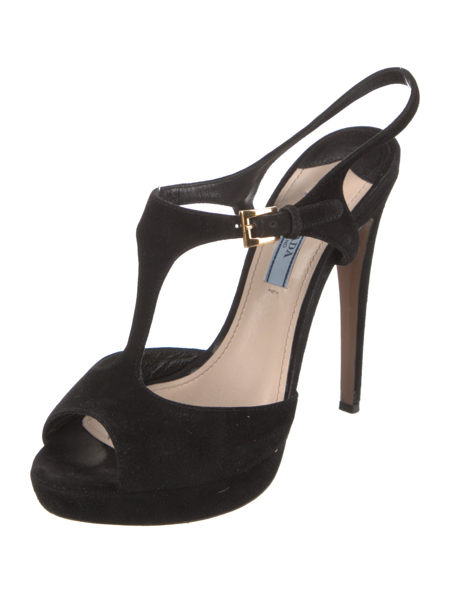 Prada Suede T-Strap Sandals