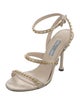 Prada Patent Leather Studded Accents Sandals