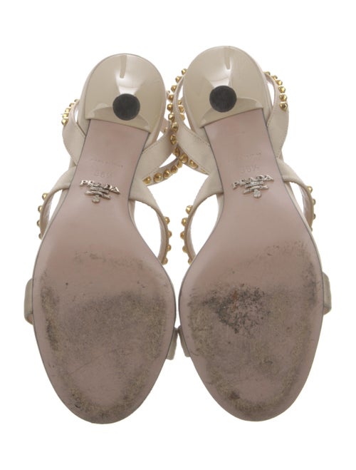 Prada Patent Leather Studded Accents Sandals