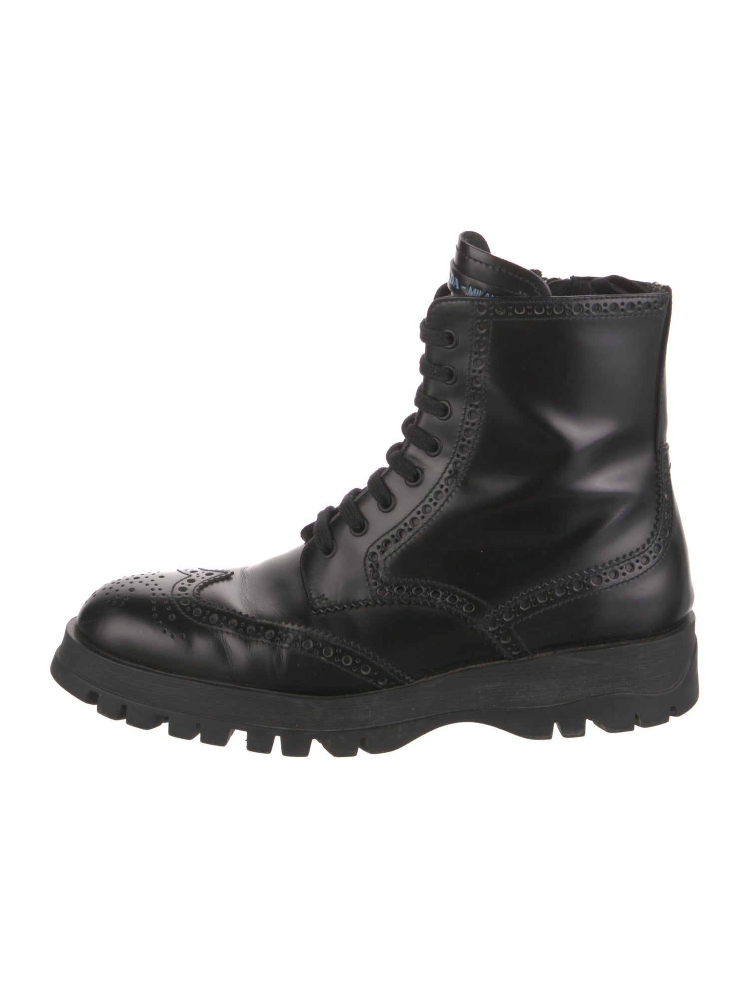 Prada Leather Combat Boots