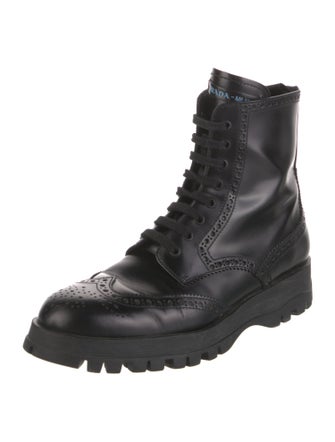 Prada Leather Combat Boots
