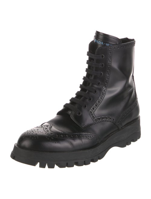 Prada Leather Combat Boots