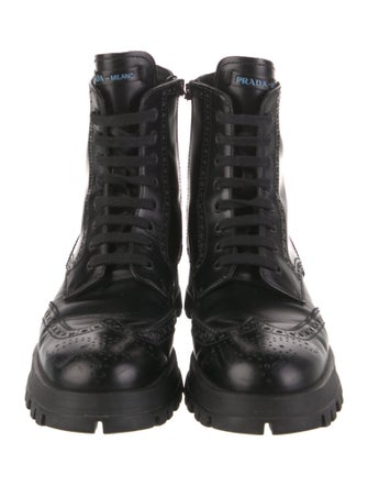 Prada Leather Combat Boots