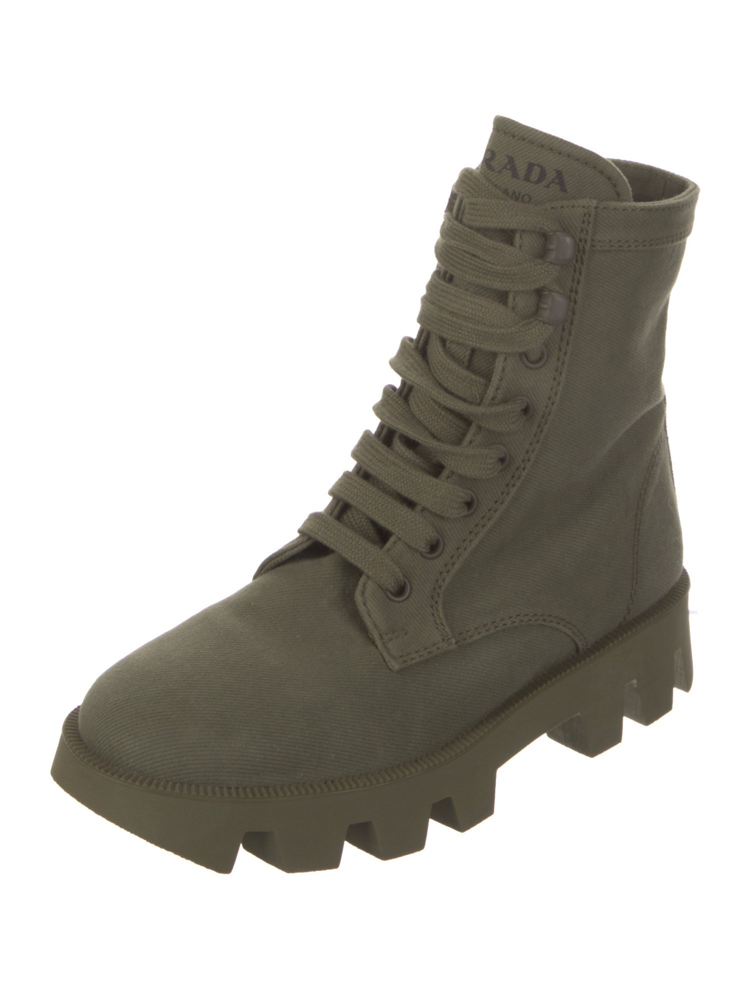 Prada Canvas Combat Boots