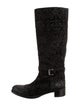 Prada Suede Printed Riding Boots