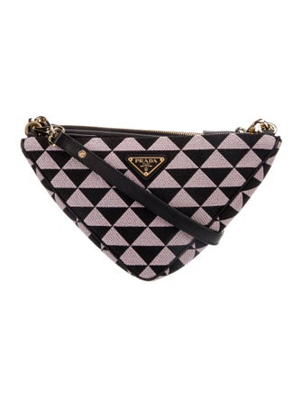 Prada Enameled Metal Triangle Triangle