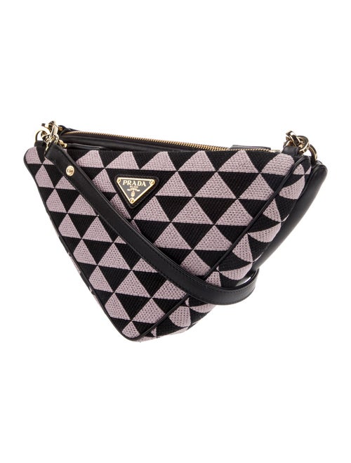 Prada Enameled Metal Triangle Triangle