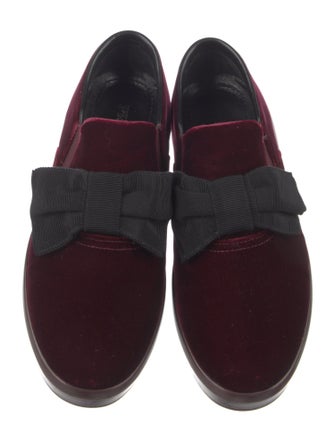 Prada Velvet Bow Accents Loafers