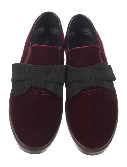 Prada Velvet Bow Accents Loafers