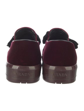 Prada Velvet Bow Accents Loafers