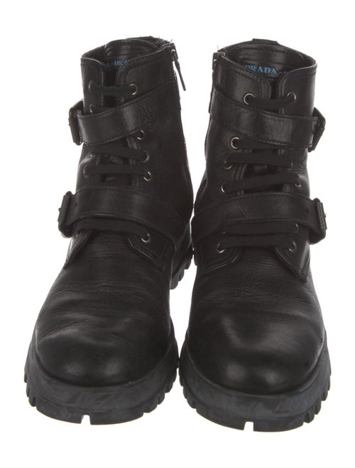 Prada Leather Combat Boots