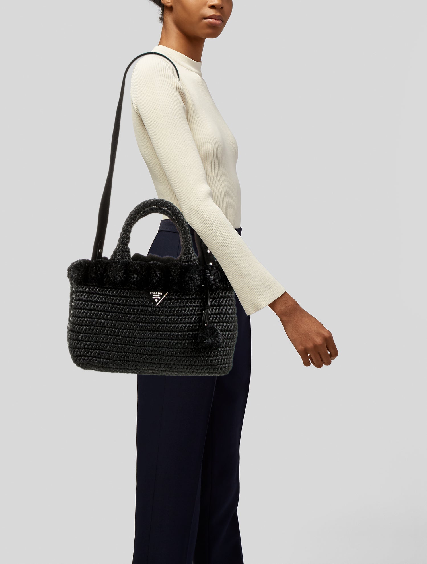 Prada Raffia Grass Top Handle Bag