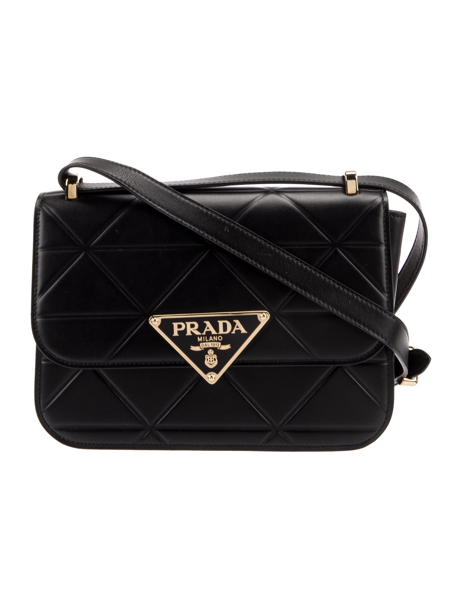 Prada Enameled Metal Triangle Embleme