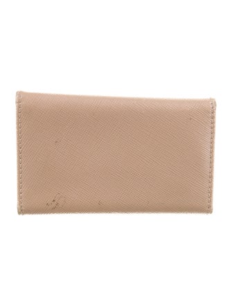 Prada Beige Saffiano leather flap wallet