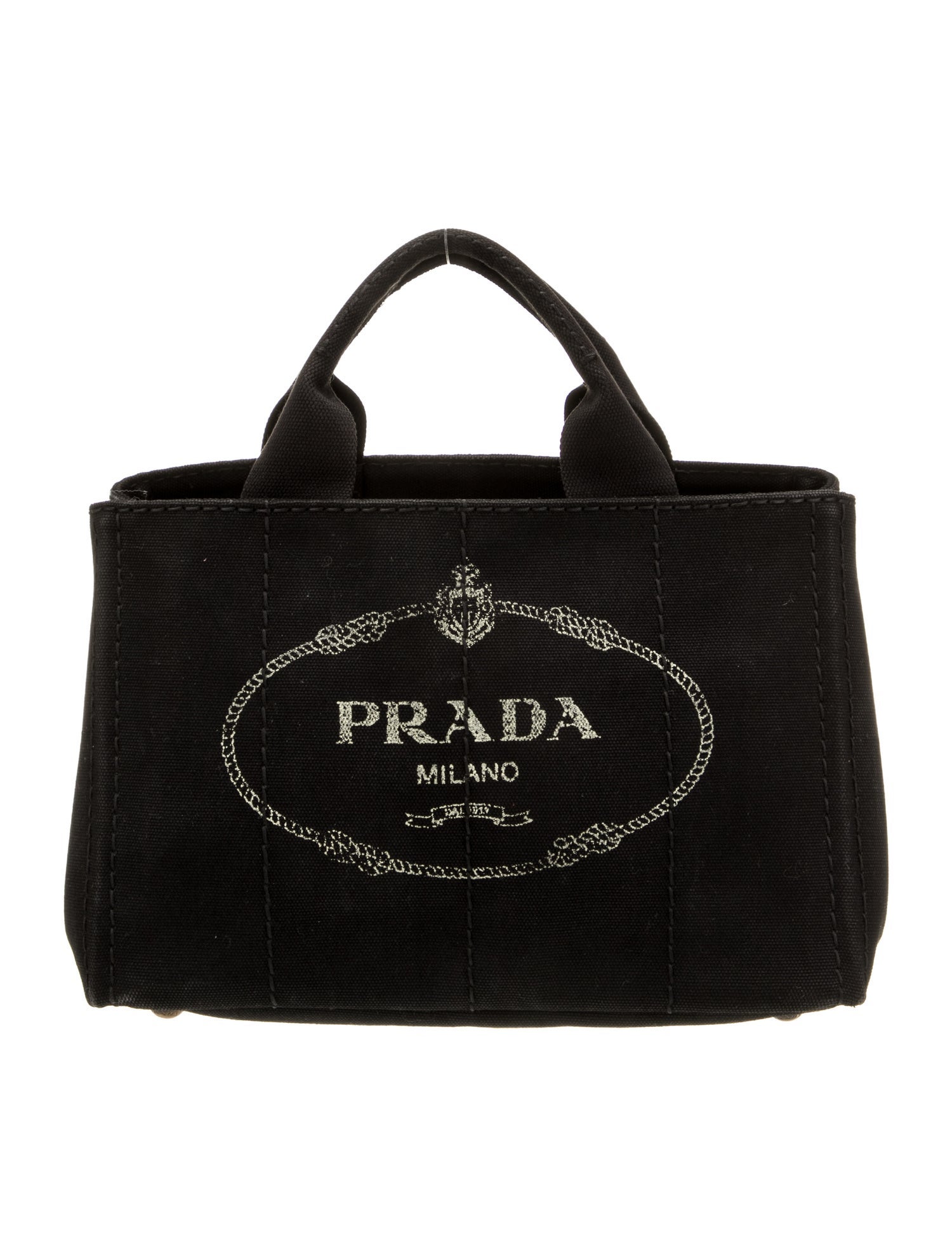 Prada Enameled Metal Triangle Tote