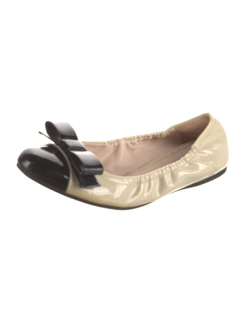 Prada Patent Leather Bow Accents Flats