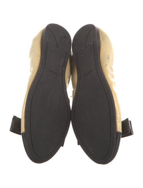Prada Patent Leather Bow Accents Flats