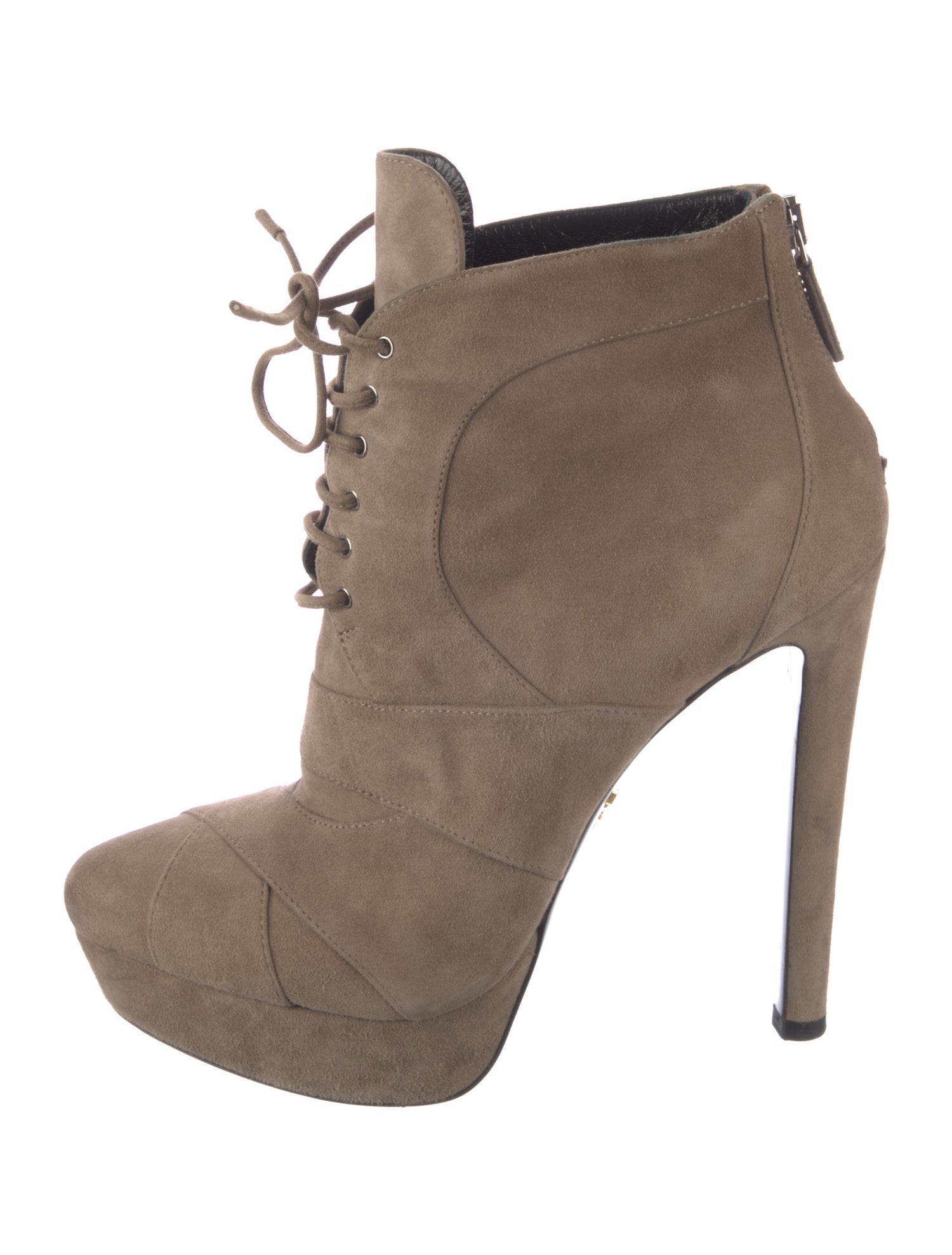 Prada Suede Lace-Up Boots