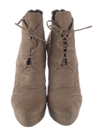 Prada Suede Lace-Up Boots