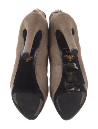 Prada Suede Lace-Up Boots