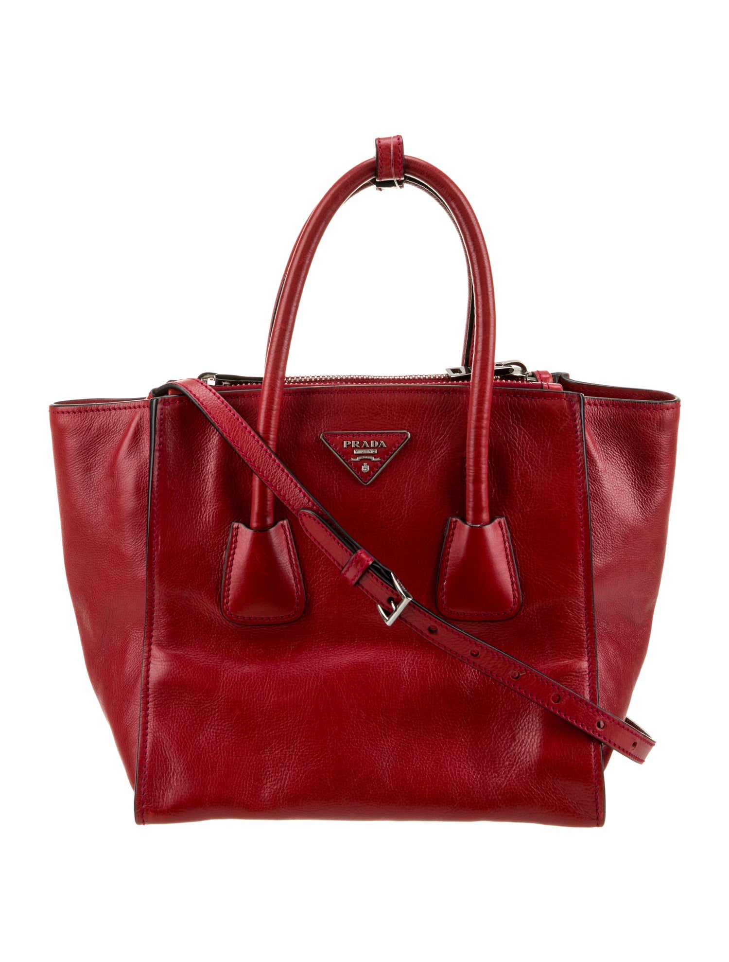 Prada Glace Calf Leather Galleria Double Zip