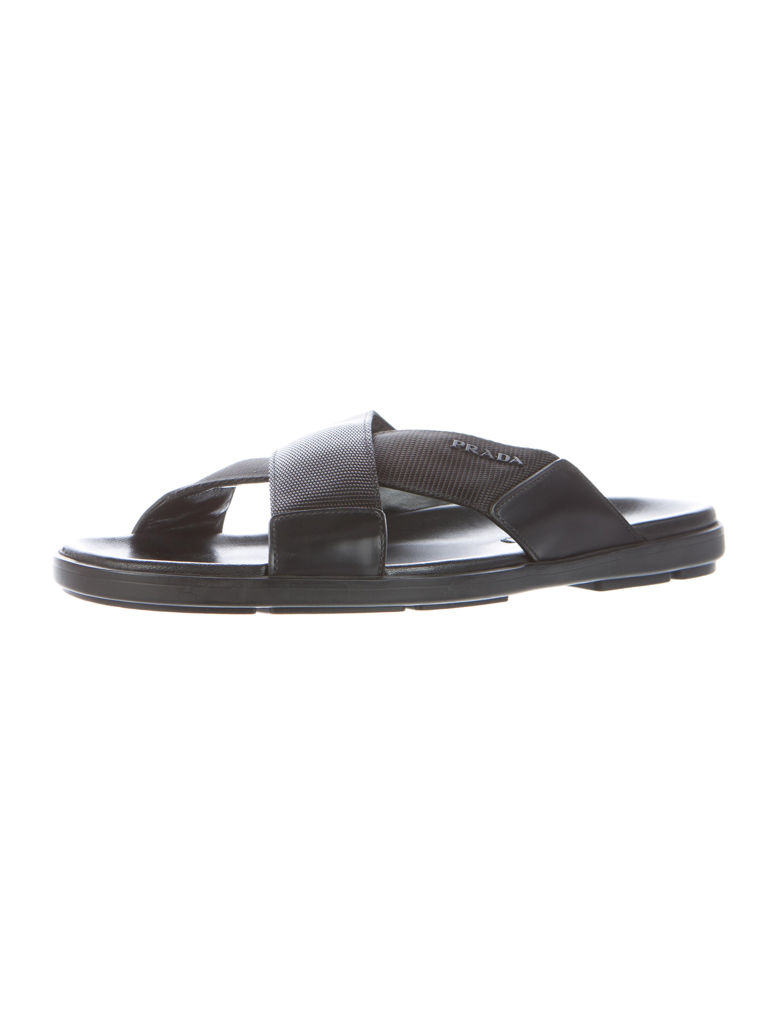 Prada Cross Strap Slide Sandals w/ Tags