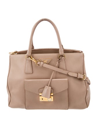 Prada Saffiano Lux Leather Galleria Double Zip