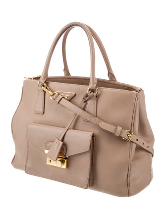 Prada Saffiano Lux Leather Galleria Double Zip