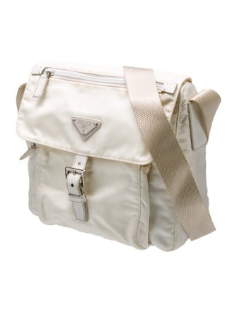 Prada Enameled Metal Triangle Crossbody Bag