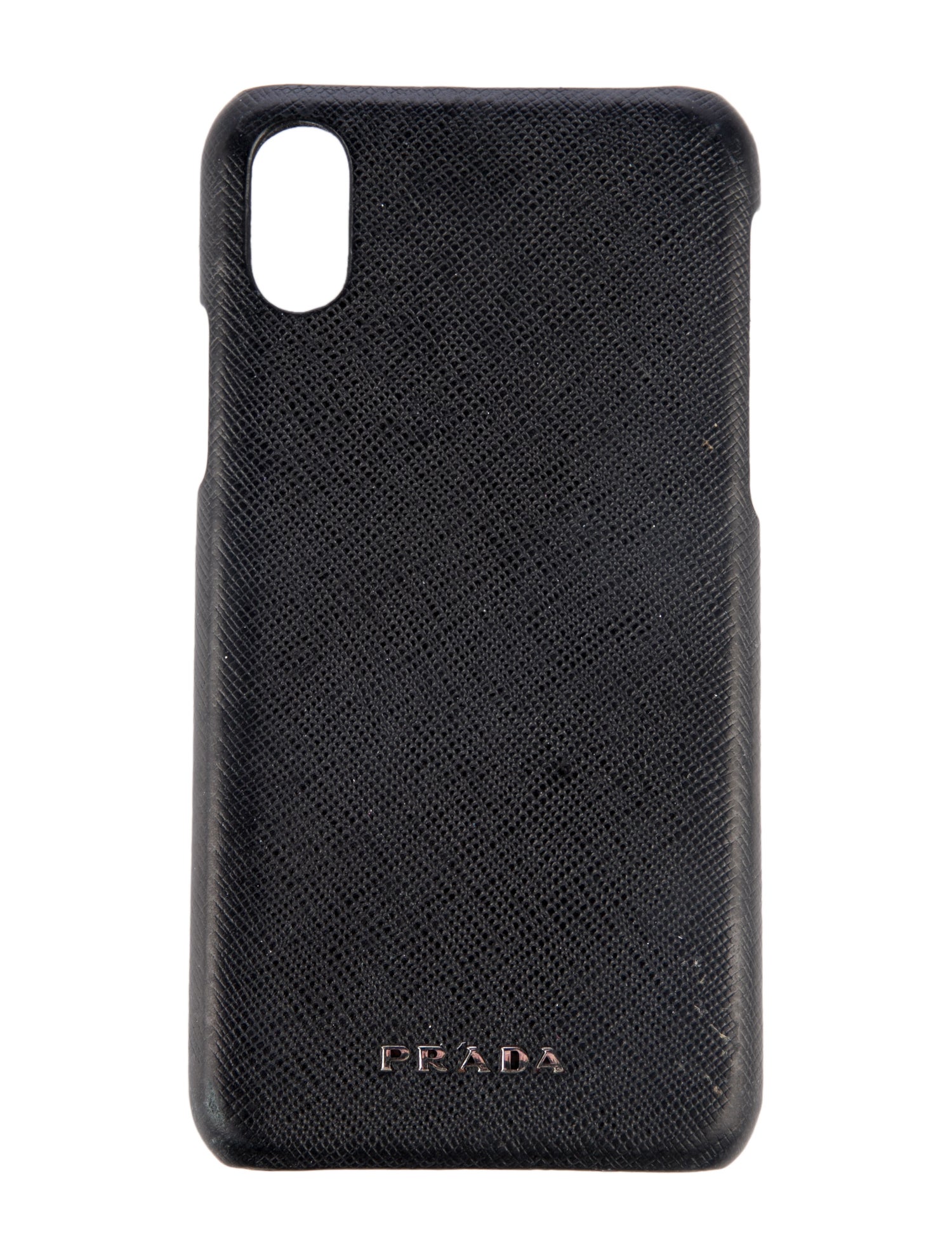 Prada Saffiano Triangle iPhone Case - Black Phone Cases