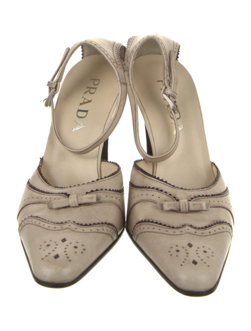 Prada Leather Bow Accents D'Orsay Pumps