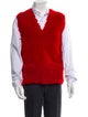 Prada Shearling V-Neck Sweater Vest