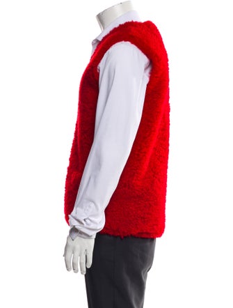 Prada Shearling V-Neck Sweater Vest