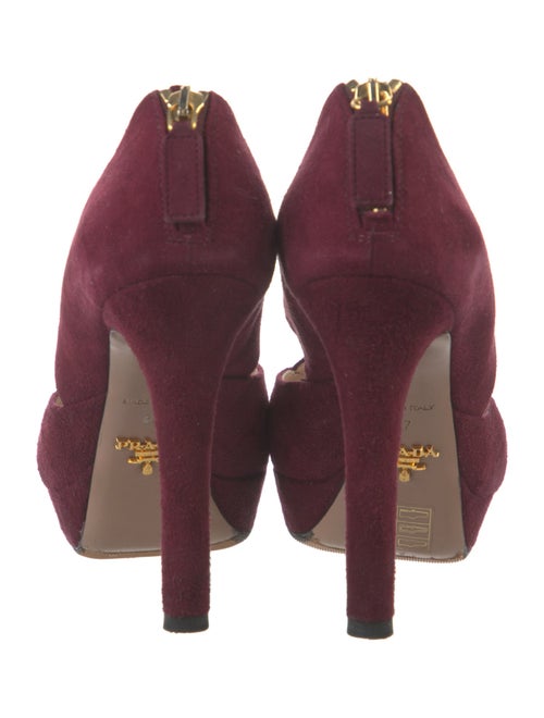 Prada Suede Cutout Accent Pumps
