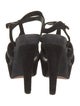 Prada Suede Cutout Accent T-Strap Sandals