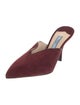 Prada Suede Leather Trim Embellishment Mules