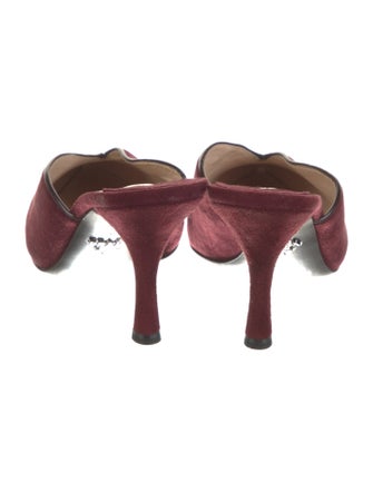 Prada Suede Leather Trim Embellishment Mules