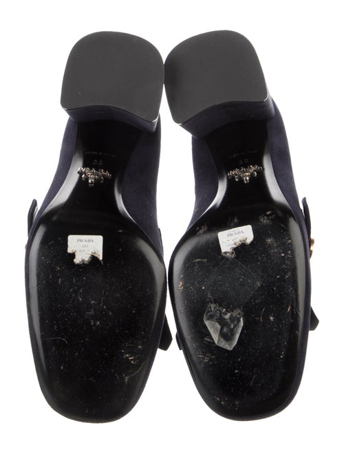 Prada Suede Fringe Trim Accent Pumps