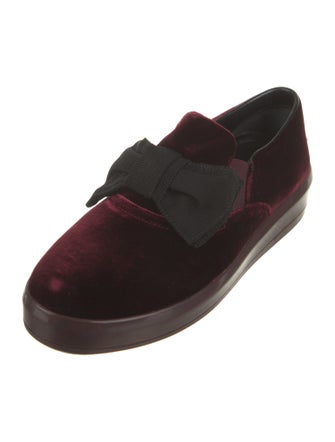 Prada Velvet Bow Accents Loafers