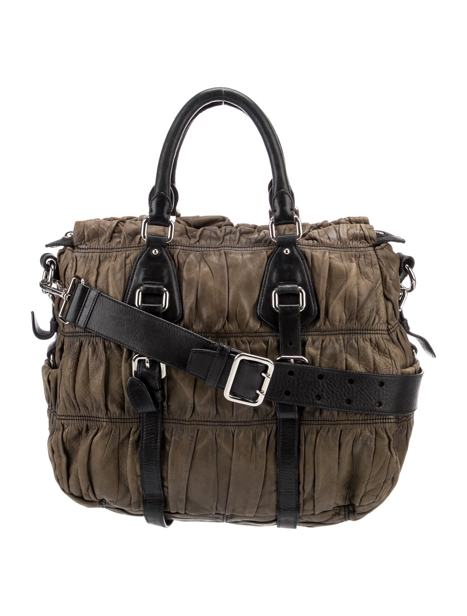 Prada Leather Top Handle Bag