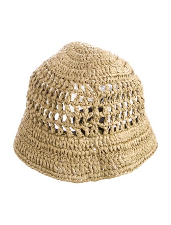 Prada green straw bucket hat