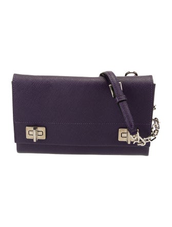 Prada Saffiano Cuir Leather Double Turnlock