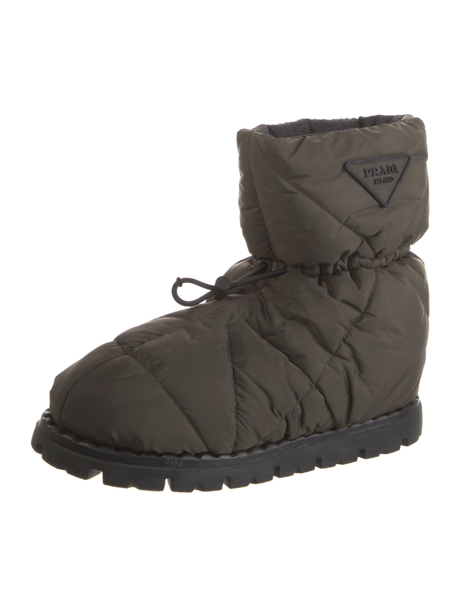 Prada Nylon Lace-Up Boots