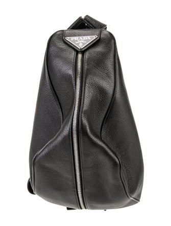 Prada Enameled Metal Triangle Bucket Bag