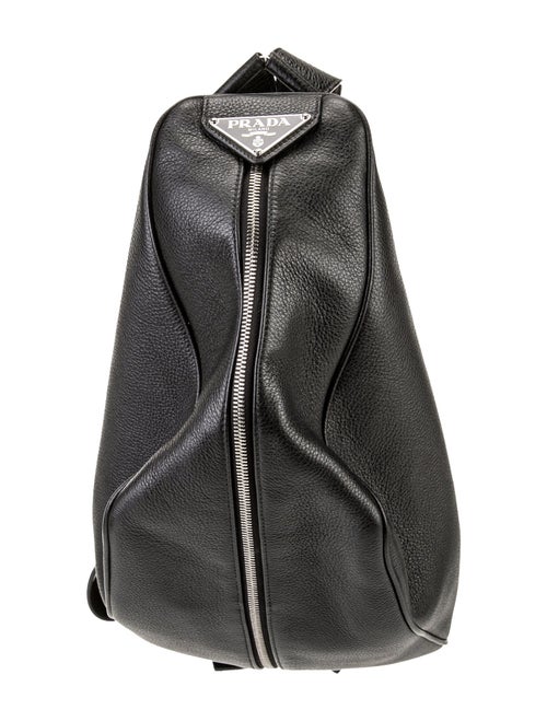 Prada Enameled Metal Triangle Bucket Bag