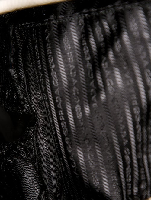 Prada Enameled Metal Triangle Bucket Bag