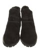 Prada Suede Fur Trim Lace-Up Boots